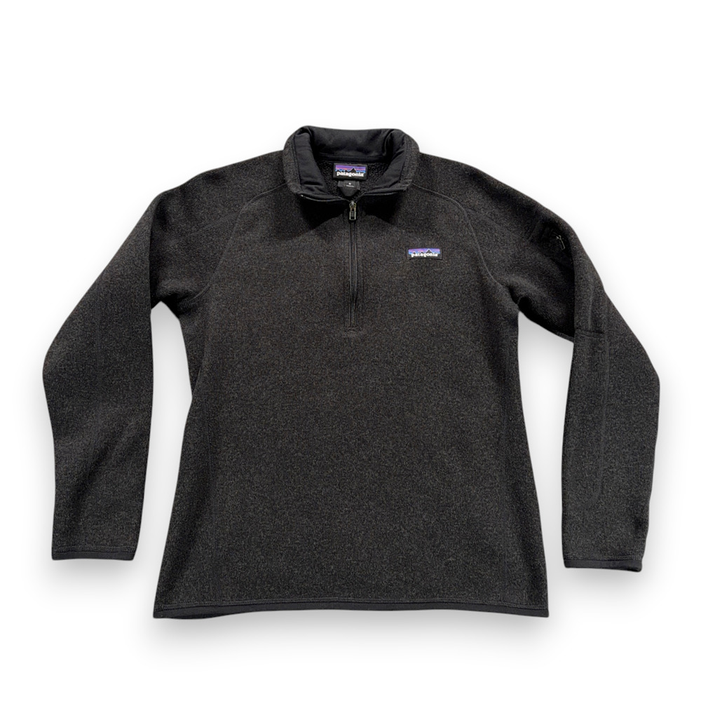 Patagonia Better Sweater Adult MEDIUM Black Polyester Fleece Quarter Zip Pocket